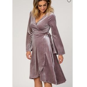 PinkBlush velvet wrap dress nwot